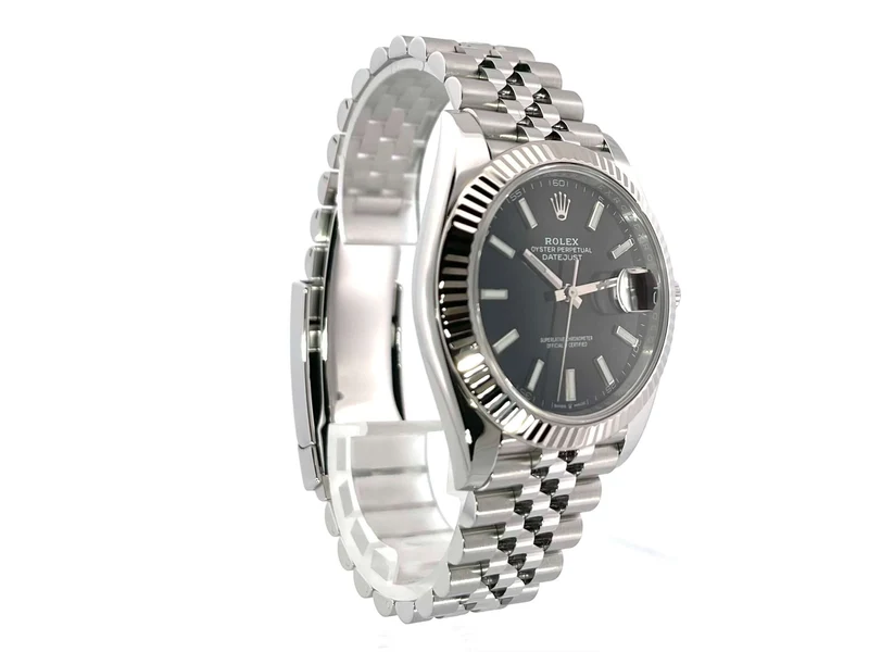 Rolex Datejust 41 Edelstahl Weißgold 126334 Schwarz Jubile-Band