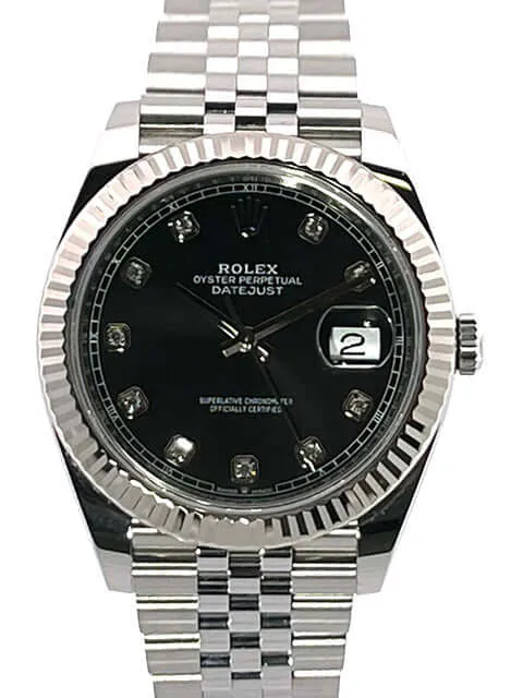Rolex Datejust 41 Edelstahl Weißgold 126334 Schwarz Dia Jubile-Band LC100 2020