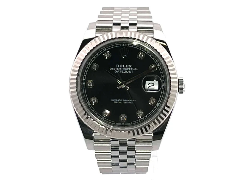 Rolex Datejust 41 Edelstahl Weißgold 126334 Schwarz Dia Jubile-Band LC100 2020