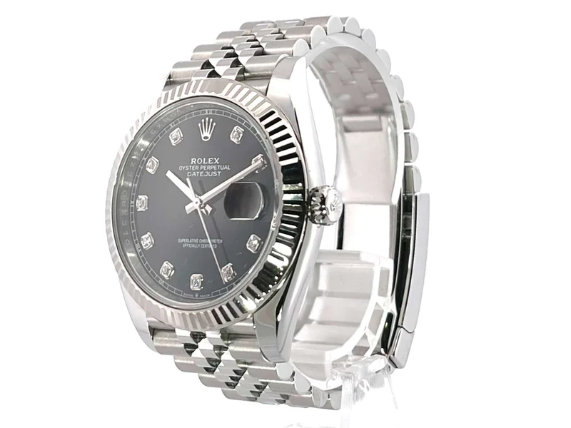 Rolex Datejust 41 Edelstahl Weißgold 126334 Schwarz Dia Jubile-Band LC100 2020