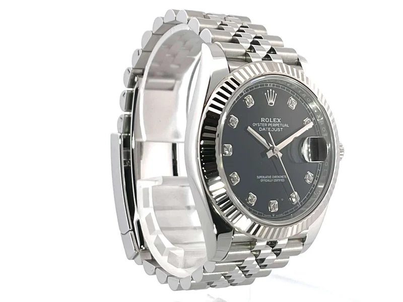 Rolex Datejust 41 Edelstahl Weißgold 126334 Schwarz Dia Jubile-Band LC100 2020