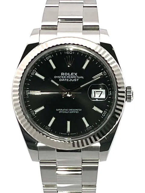 Rolex Datejust 41 Edelstahl Weißgold 126334 Schwarz aus 2021