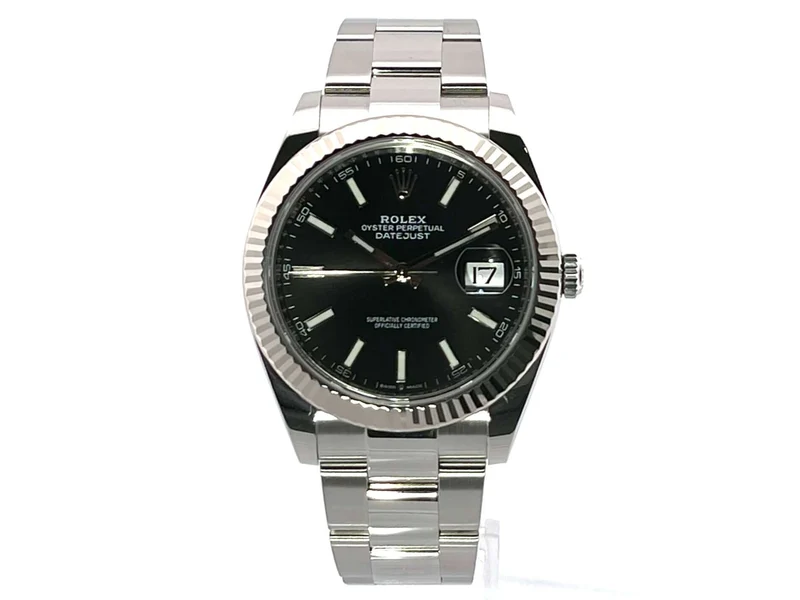 Rolex Datejust 41 Edelstahl Weißgold 126334 Schwarz aus 2021
