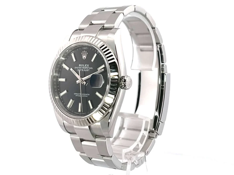 Rolex Datejust 41 Edelstahl Weißgold 126334 Schwarz aus 2021