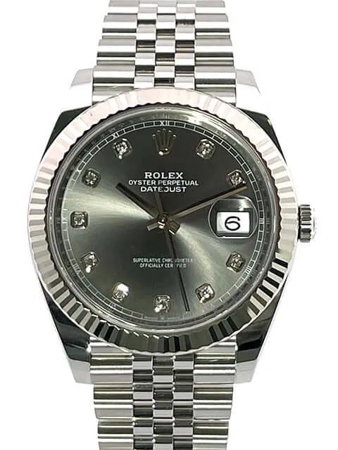 Rolex Datejust 41 Edelstahl Weißgold 126334 Rhodium Diamant Jubile-Band 2021