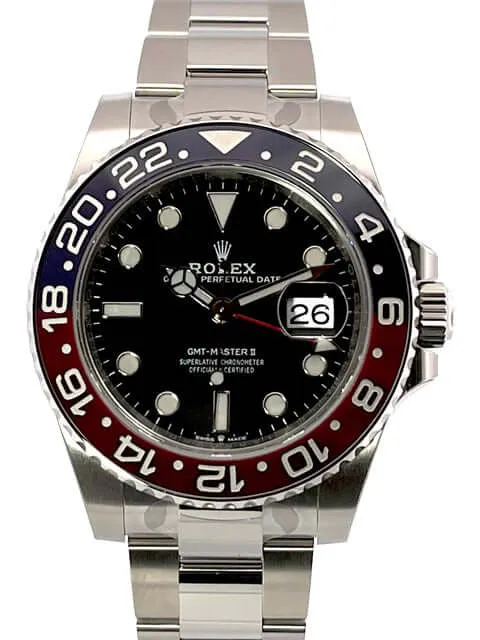 Rolex GMT Master II Edelstahl 126710BLRO Oyster-Band verklebt aus 2021