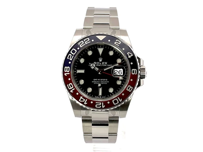 Rolex GMT Master II Edelstahl 126710BLRO Oyster-Band verklebt aus 2021