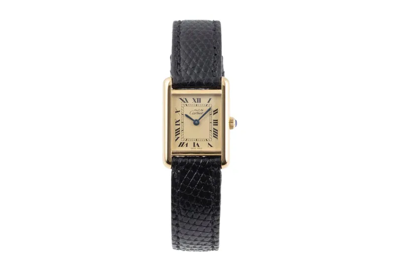 Cartier Tank silver-gilt manual winding women's watch Vintage [2600037]