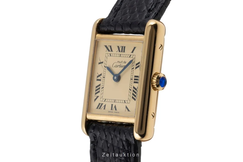 Cartier Tank silver-gilt manual winding women's watch Vintage [2600037]