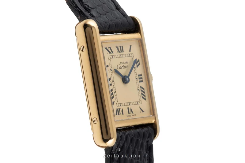 Cartier Tank silver-gilt manual winding women's watch Vintage [2600037]