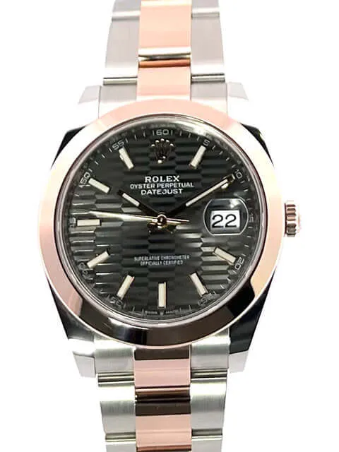 Rolex Datejust 41 Edelstahl Everose-Gold 126301 Schiefergrau Riffelmuster