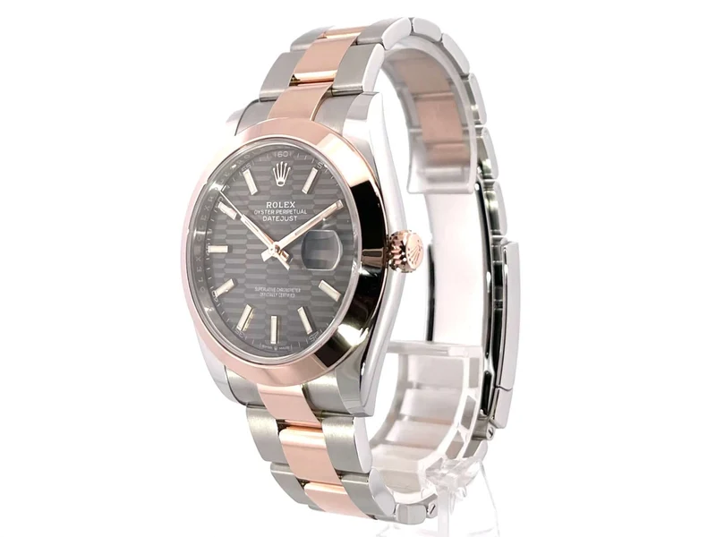 Rolex Datejust 41 Edelstahl Everose-Gold 126301 Schiefergrau Riffelmuster