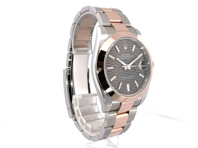 Rolex Datejust 41 Edelstahl Everose-Gold 126301 Schiefergrau Riffelmuster