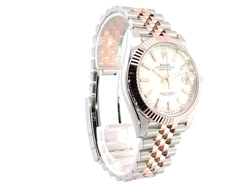 Rolex Datejust 41 Edelstahl Everose-Gold 126331 Silber Riffel Jubile