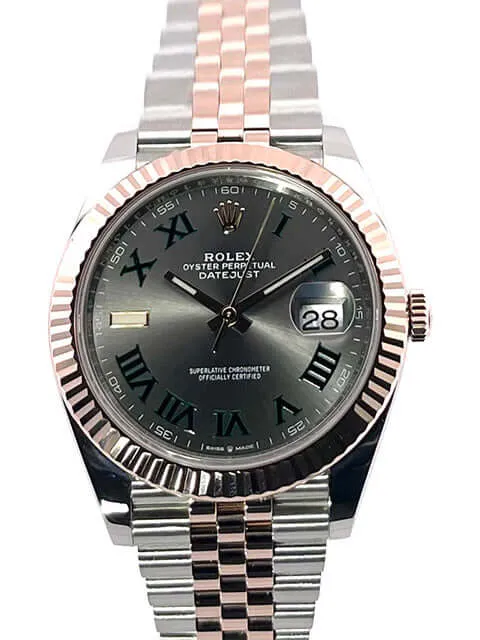 Rolex Datejust 41 Edelstahl Everose-Gold 126331 Slate Römisch Jubile-Band