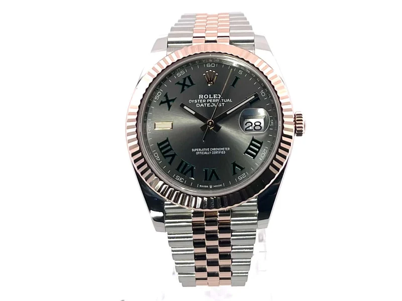 Rolex Datejust 41 Edelstahl Everose-Gold 126331 Slate Römisch Jubile-Band