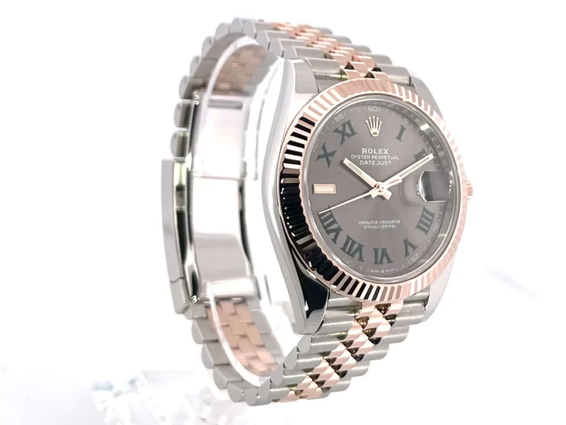 Rolex Datejust 41 Edelstahl Everose-Gold 126331 Slate Römisch Jubile-Band
