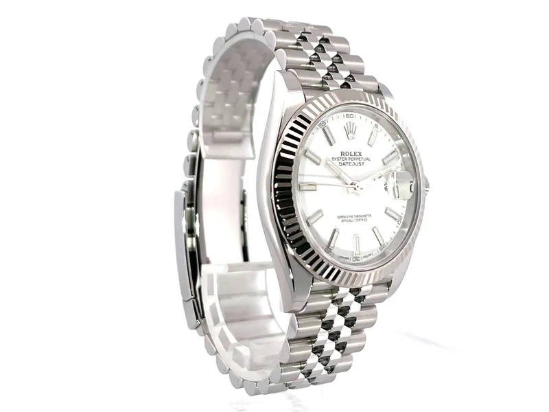 Rolex Datejust 41 Edelstahl Weißgold 126334 Weiß Jubile-Band