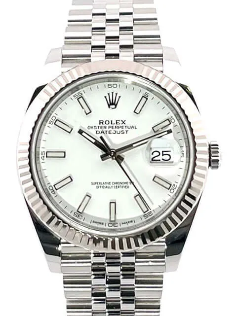 Rolex Datejust 41 Ref. 126334 Weiß Jubile-Band