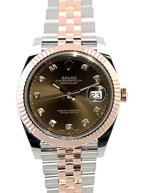 Rolex Datejust 41 Edelstahl Everose-Gold 126331 Choco Diamant Jubile-Band