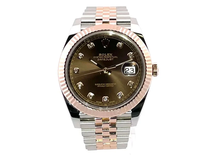 Rolex Datejust 41 Edelstahl Everose-Gold 126331 Choco Diamant Jubile-Band