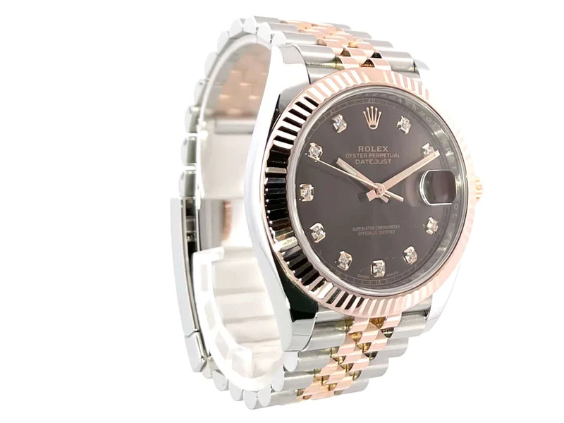 Rolex Datejust 41 Edelstahl Everose-Gold 126331 Choco Diamant Jubile-Band