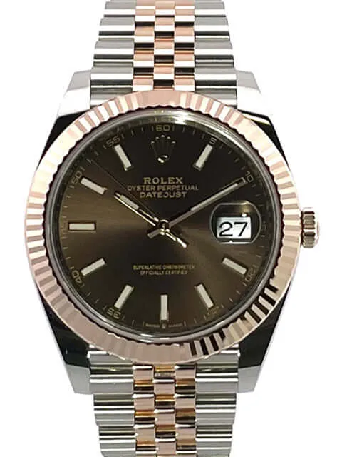 Rolex Datejust 41 Edelstahl Everose-Gold 126331 Choco Jubile 2020 ungetragen