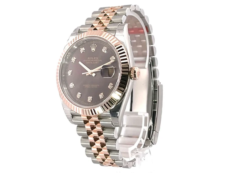 Rolex Datejust 41 126331 Choco Diamant Jubile-Band verklebt