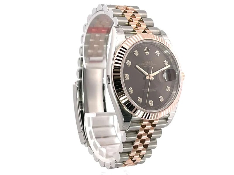 Rolex Datejust 41 126331 Choco Diamant Jubile-Band verklebt