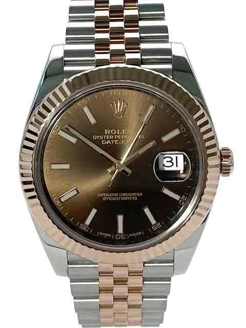 Rolex Datejust 41 Edelstahl Everose-Gold 126331 Choco Jubile-Band aus 2017