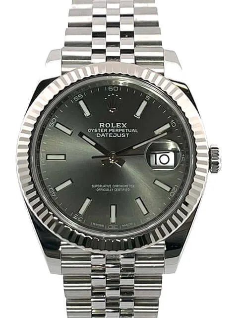 Rolex Datejust 41 Ref. 126334 Rhodium Jubile-Band aus 2017