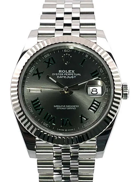 Rolex Datejust 41 Ref. 126334 Rhodium Römisch Jubile-Band aus 2020