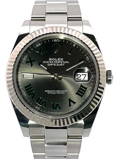 Rolex Datejust 41 Ref. 126334 Rhodium Römisch LC100 aus 2018