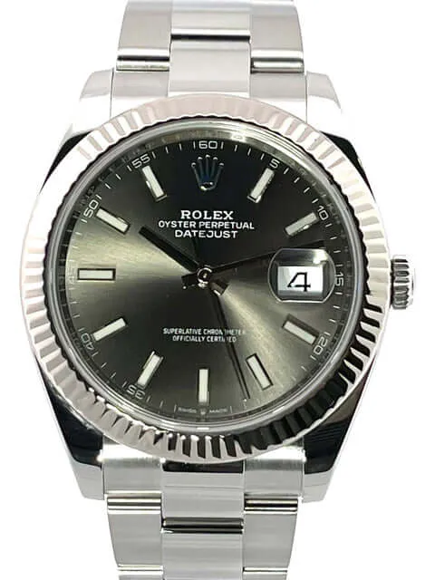 Rolex Datejust 41 Ref. 126334 Rhodium aus 2018