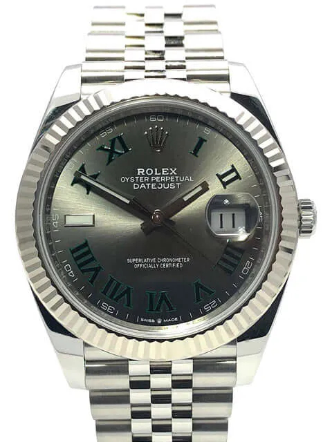 Rolex Datejust 41 Rhodium Römisch 126334 Jubile-Band ungetragen 11-2020