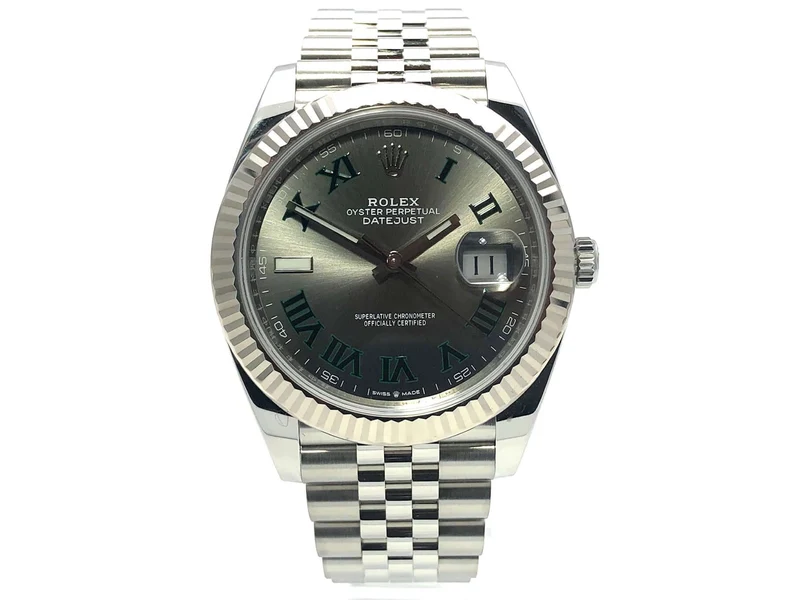 Rolex Datejust 41 Rhodium Römisch 126334 Jubile-Band ungetragen 11-2020
