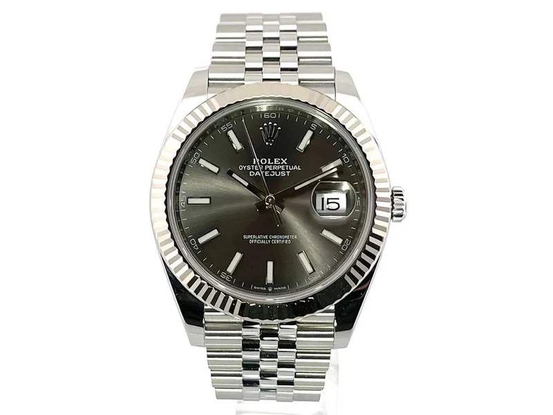 Rolex Datejust 41 Rhodium 126334 Jubile-Band LC100 aus 2019