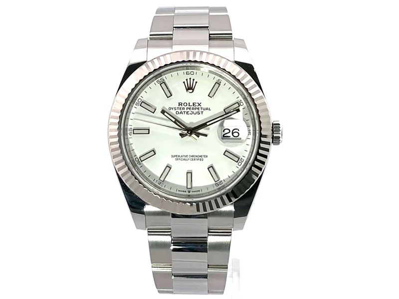Rolex Datejust 41 Edelstahl Weißgold 126334 Weiß ungetragen aus 2020