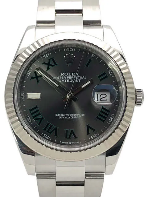 Rolex Datejust 41 Ref. 126334 Rhodium Römisch LC100 aus 2018