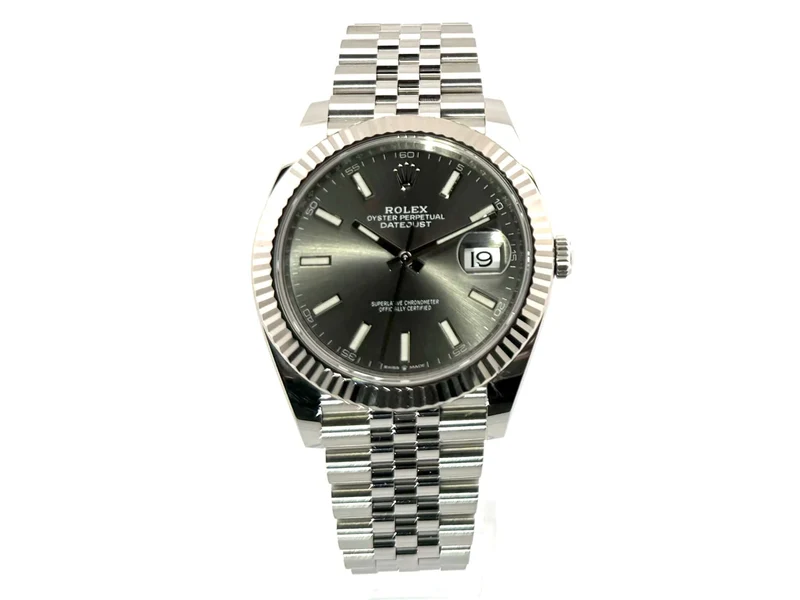 Rolex Datejust 41 Edelstahl Weißgold 126334 Rhodium Jubile-Band