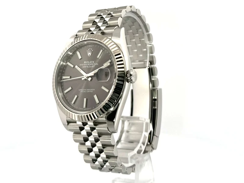 Rolex Datejust 41 Edelstahl Weißgold 126334 Rhodium Jubile-Band
