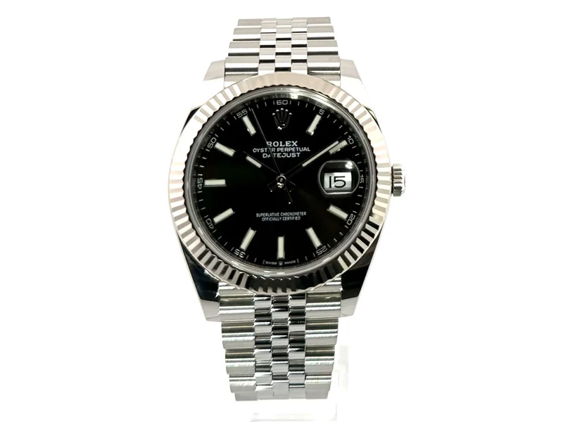 Rolex Datejust 41 Edelstahl Weißgold 126334 Schwarz Jubile-Band