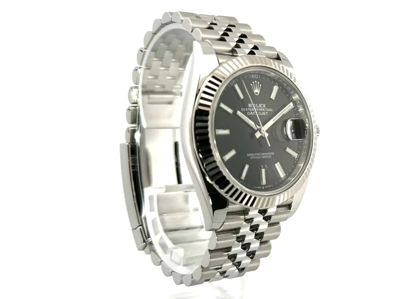 Rolex Datejust 41 Edelstahl Weißgold 126334 Schwarz Jubile-Band