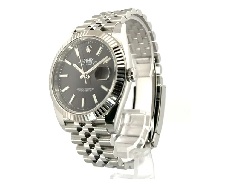 Rolex Datejust 41 Edelstahl Weißgold 126334 Schwarz Jubile-Band