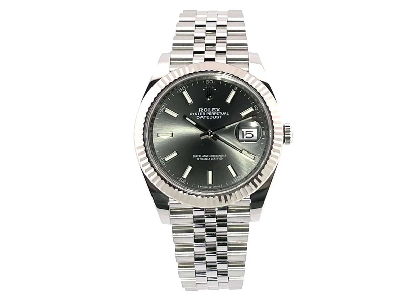Rolex Datejust 41 Edelstahl Weißgold 126334 Rhodium Jubile-Band