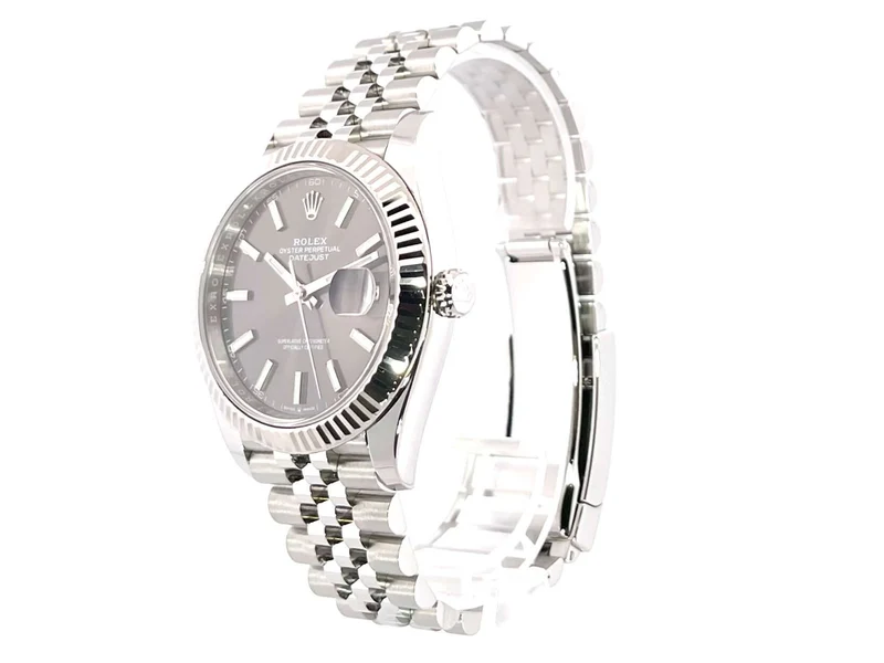Rolex Datejust 41 Edelstahl Weißgold 126334 Rhodium Jubile-Band