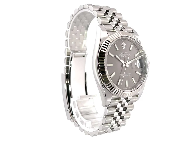 Rolex Datejust 41 Edelstahl Weißgold 126334 Rhodium Jubile-Band