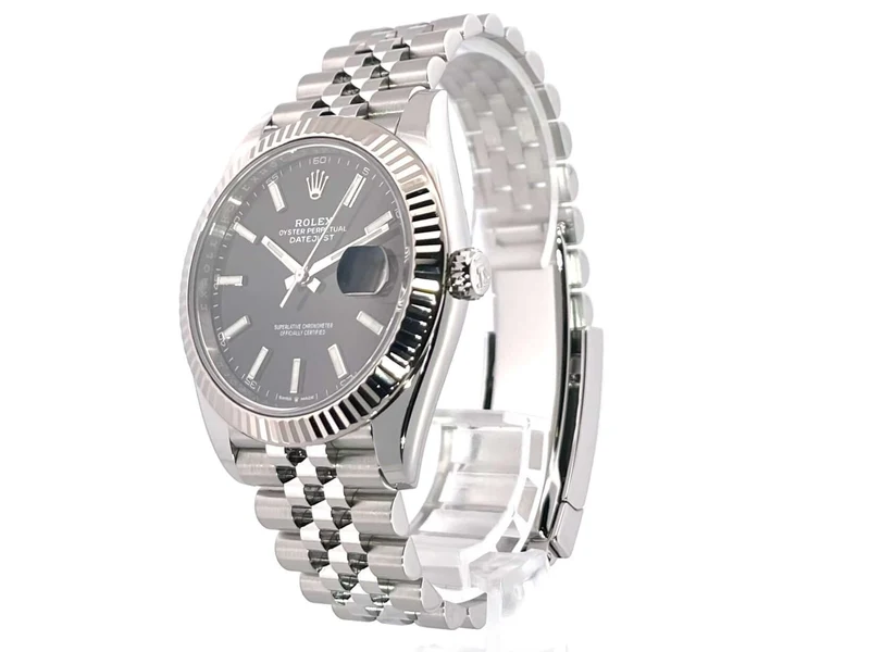 Rolex Datejust 41 Edelstahl Weißgold 126334 Schwarz Jubile-Band