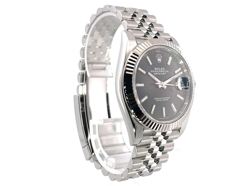 Rolex Datejust 41 Edelstahl Weißgold 126334 Schwarz Jubile-Band