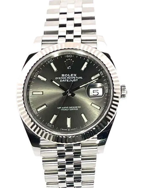 Rolex Datejust 41 Edelstahl Weißgold 126334 Rhodium Jubile-Band